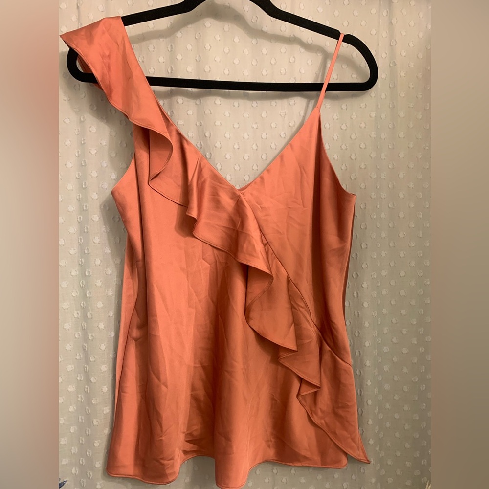 EUC Highline Collective Silky Mauve Ruffled Top Size M